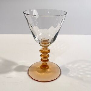 Vintage Tiffin Amber Change Radiant Juice Cocktail Liquor Drinking Glass Barware